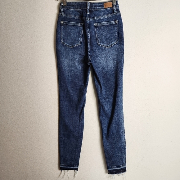 Judy Blue Womens Reese Control Top Released Hem Dark Wash Jeans-Size 26 - Picture 6 of 8